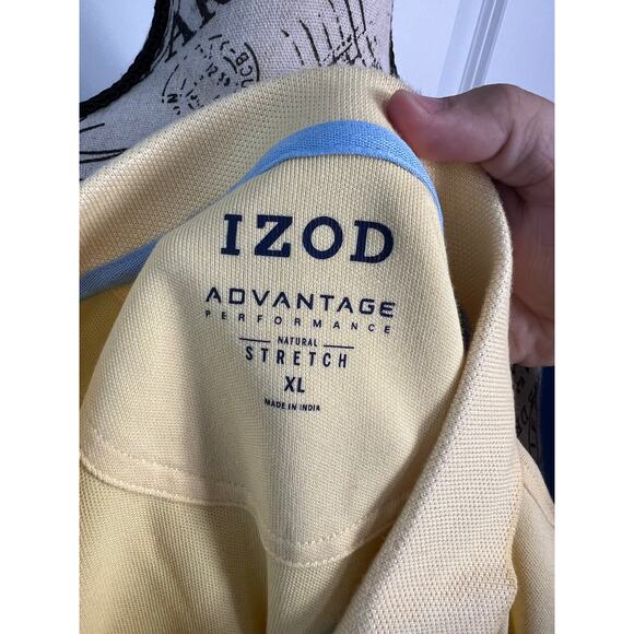 IZOD Men's Yellow Stretch Polo Top - Picture 3 of 7